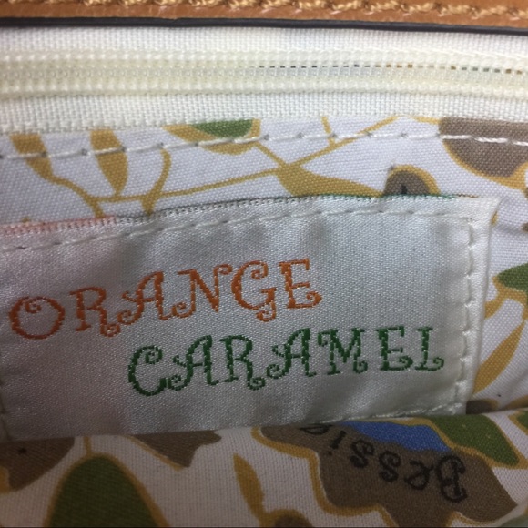 Orange Carmel Red and White Striped Clutch Purse - Picture 5 of 6